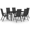 vidaXL Dining Set | Black | Powder-coated aluminium, Textilene, WPC | Standard