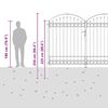 vidaXL Fence gate with Lock Grey 300 x 200 cm Steel