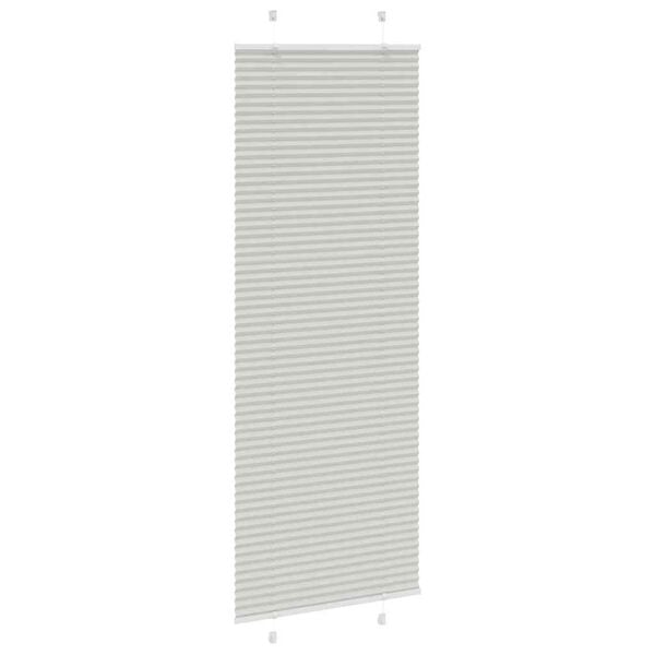vidaXL Pleated Blind Light Grey 70x200 cm Fabric Width 69.4 cm Polyester
