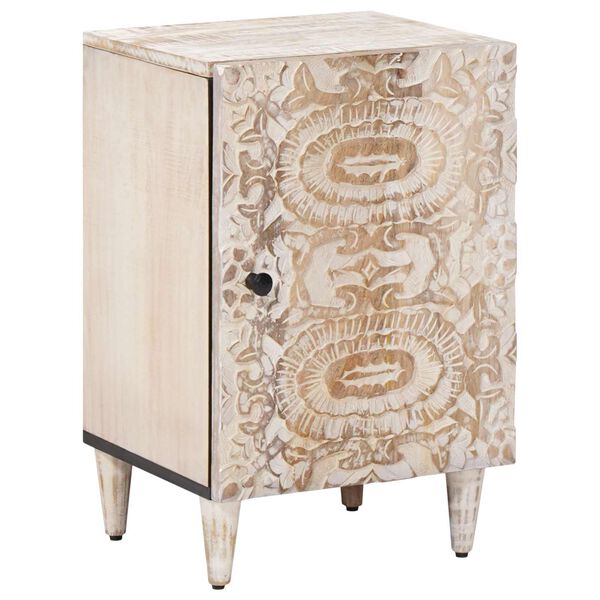 vidaXL Bathroom Cabinet White 38 x 33.5 x 58 cm Solid Mango Wood