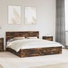 vidaXL Bed Frame with Drawer Smoked Oak 180 x 200 cm Engineered Wood