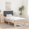 vidaXL Bed Frame with Upholstered Headboard Dark Grey 90 x 200 cm