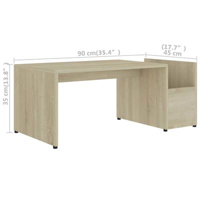 vidaXL Coffee Table Sonoma Oak 90x45x35 cm Chipboard