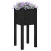 vidaXL Garden Planters 2 pcs Black 31x31x70 cm Solid Pinewood