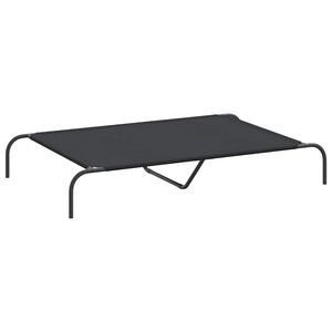 vidaXL Elevated Dog Bed Black 130x80x20 cm Oxford Fabric and Steel