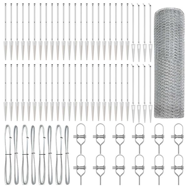 vidaXL Fence Post Silver 100 x 0.8 m (25 mm mesh) Steel