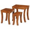vidaXL Nesting Table Set 3 Pieces Solid Acacia Wood 50x35x50 cm Brown