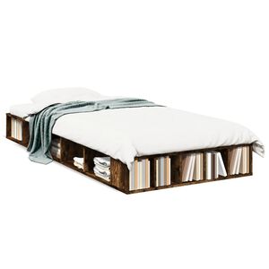 vidaXL Bed Frame without Mattress Smoked Oak 100x200 cm