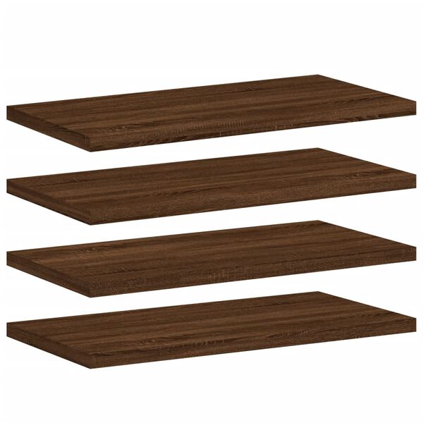 vidaXL Wall Shelves 4 pcs Brown Oak 40x20x1.5 cm Engineered Wood