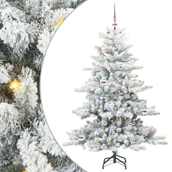 vidaXL Artificial Hinged Christmas Tree White 150 cm PVC and Steel