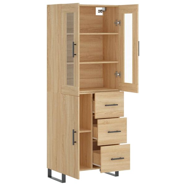 vidaXL Highboard Sonoma Oak 69.5x34x180 cm Engineered Wood