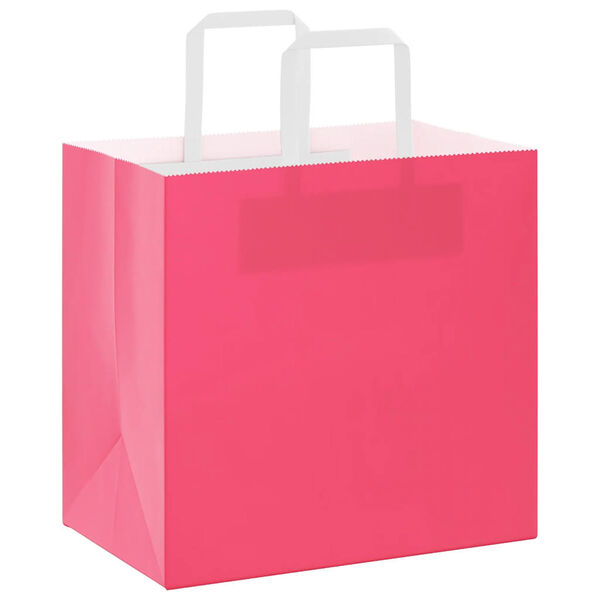 vidaXL Paper Bags 50 pcs with Handles Pink 26x17x25 cm