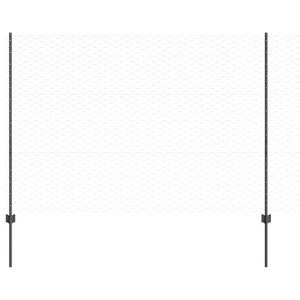 vidaXL Welded Wire Fence 25 x 1.5 m (W x H) PVC-Coated Steel Grey Mesh