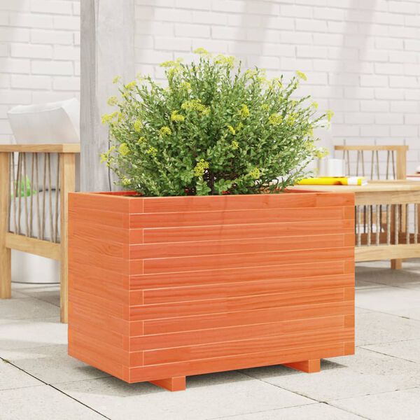 vidaXL Garden Planter Wax Brown 70x40x49.5 cm Solid Wood Pine