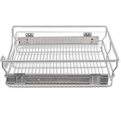 vidaXL Pull-Out Wire Baskets 2 pcs Silver 600 mm