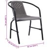 vidaXL Garden Chairs 4 pcs Plastic Rattan and Steel 110 kg