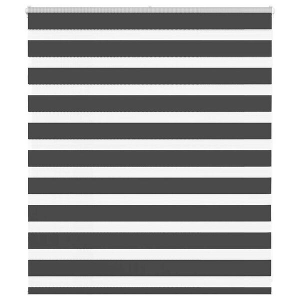 vidaXL Zebra Blind Black 135x100 cm Fabric Width 130.9 cm Polyester