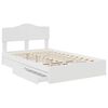 vidaXL Storage Bed with Headboard White 120 x 190 cm Engineered Wood