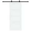 vidaXL Sliding Door White and Black 86 x 198.5 cm Solid Pine Wood