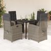 vidaXL 5 Piece Garden Dining Set with Cushions Grey Poly Rattan