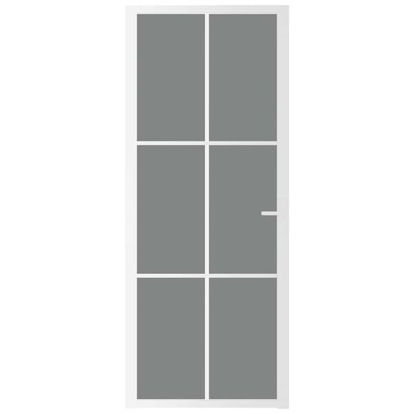 vidaXL Interior Door 83x201.5 cm White ESG Glass and Aluminium