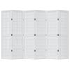 vidaXL Room Divider 6 Panels White Solid Wood Paulownia
