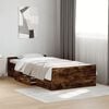 vidaXL Bed Frame with Drawers without Mattress Smoked Oak 100x200 cm