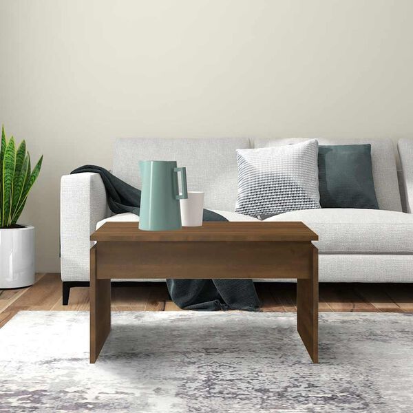 vidaXL Coffee Table Brown Oak 68x50x38 cm Engineered Wood