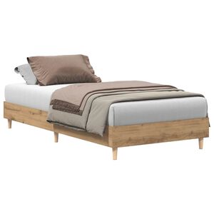 vidaXL Bed Frame No Mattress Artisan Oak 90x190 cm Single Engineered Wood