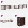 vidaXL Dog Gate with Door Foldable 12 Panels Brown 600 cm Poplar Wood
