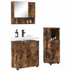 vidaXL Bathroom Furniture Set 3 pcs Smoked Oak Engineered wood & Metal