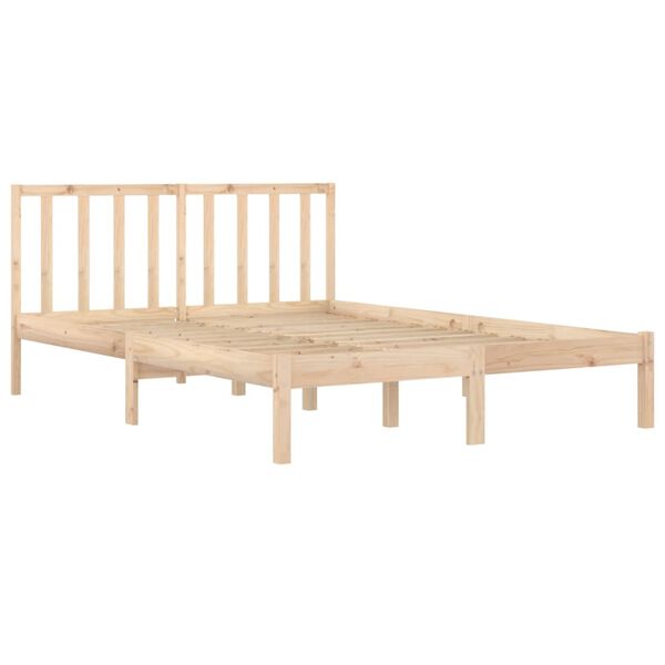 vidaXL Bed Frame without Mattress Solid Wood Pine 120x190 cm Small Double