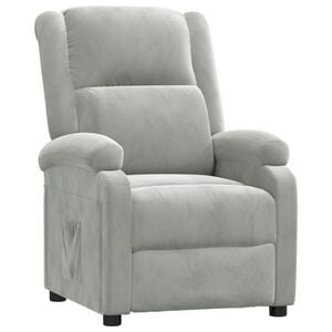 vidaXL Recliner Chair Light Grey Velvet