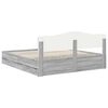vidaXL Bed Frame with Drawer Grey Sonoma 200 x 200 cm Engineer Wood
