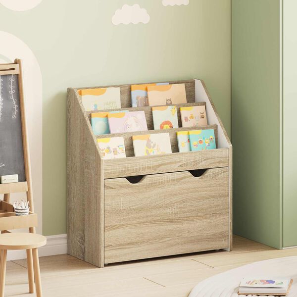 vidaXL Kids Bookshelf Sonoma Oak 60 x 29.5 x 69 cm Engineered Wood