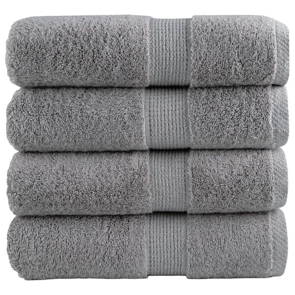 vidaXL Premium Wash Towels "SOLUND" 4 pcs Grey 30x30 cm 600 gsm