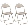 vidaXL Folding Chair 2 pcs Sand 48 x 43.5 x 81 cm Faux Leather