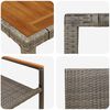 vidaXL Garden Dining Set 5 pcs Grey Poly Rattan