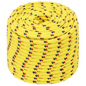 vidaXL Multipurpose Utility Rope 12 mm 50 m Yellow PP 930 kg Max Load