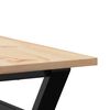 vidaXL Coffee Table Y-Frame 90x90x45 cm Solid Wood Pine and Steel