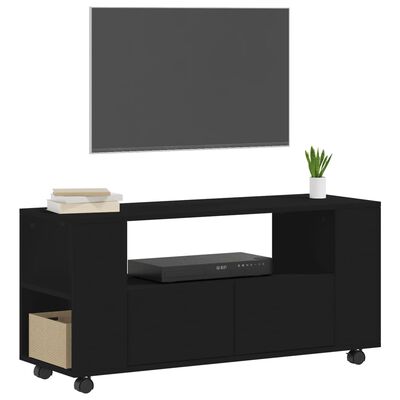 vidaXL TV Cabinet Black 102x34.5x43 cm Engineered Wood
