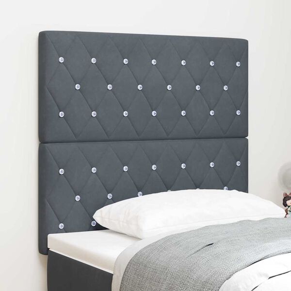 vidaXL Headboard with Headboard Dark Grey 100 cm Faux Leather