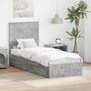 vidaXL Storage Bed Concrete Grey 75 x 190 cm Engineered Wood