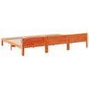 vidaXL Family Bed Frame No Mattress Wax Brown 270x200 cm Solid Wood Pine