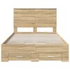 vidaXL Bed Frame with Drawer Sonoma Oak 135 x 190 cm Engineered Wood