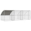 vidaXL Chicken Cage 3 pcs Silver 600 x 200 x 200 cm Steel and PE