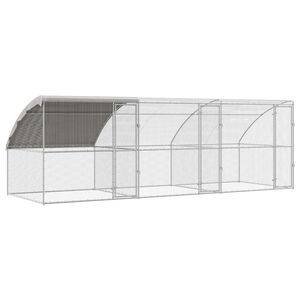 vidaXL Chicken Cage Silver 600 x 200 x 198.5 cm Galvanised steel
