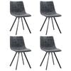 vidaXL Dining Chair | Set of 4 | Black | Faux leather, plywood, metal | Standard