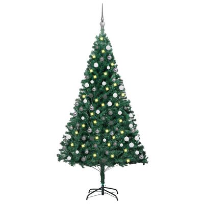 vidaXL Artificial Pre-lit Christmas Tree with Ball Set Green 120 cm PVC