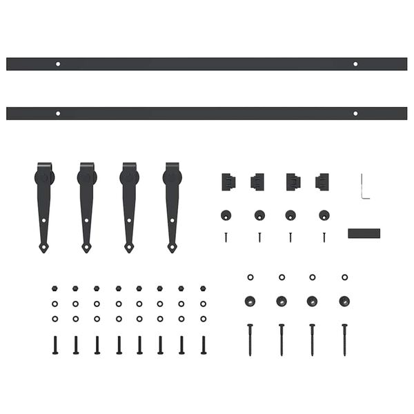 vidaXL Sliding Cabinet Door Kit 152 cm Carbon Steel